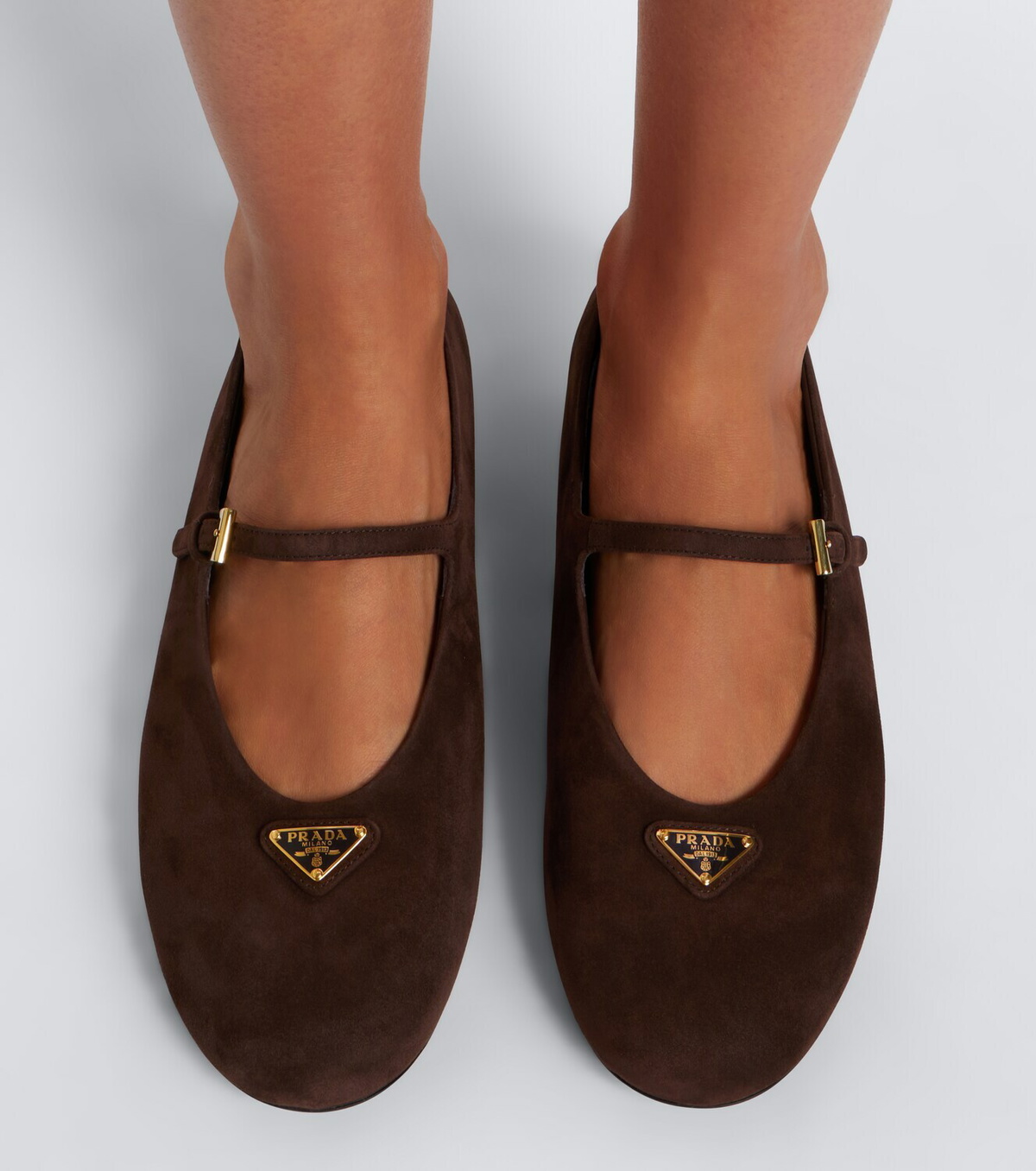 Prada Suede Mary Jane flats