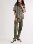 KAPITAL - Camp-Collar Snake-Print Voile Shirt - Gray