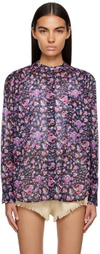 Isabel Marant Etoile Black & Pink Mexika Shirt