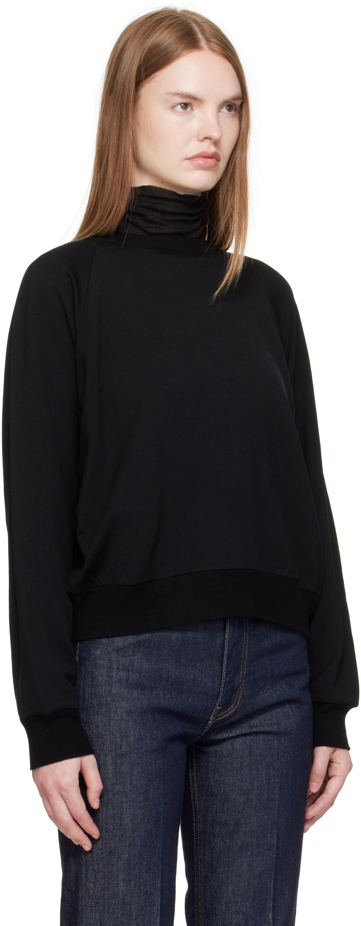 AURALEE Black Light Wool Pullover Sweatshirt