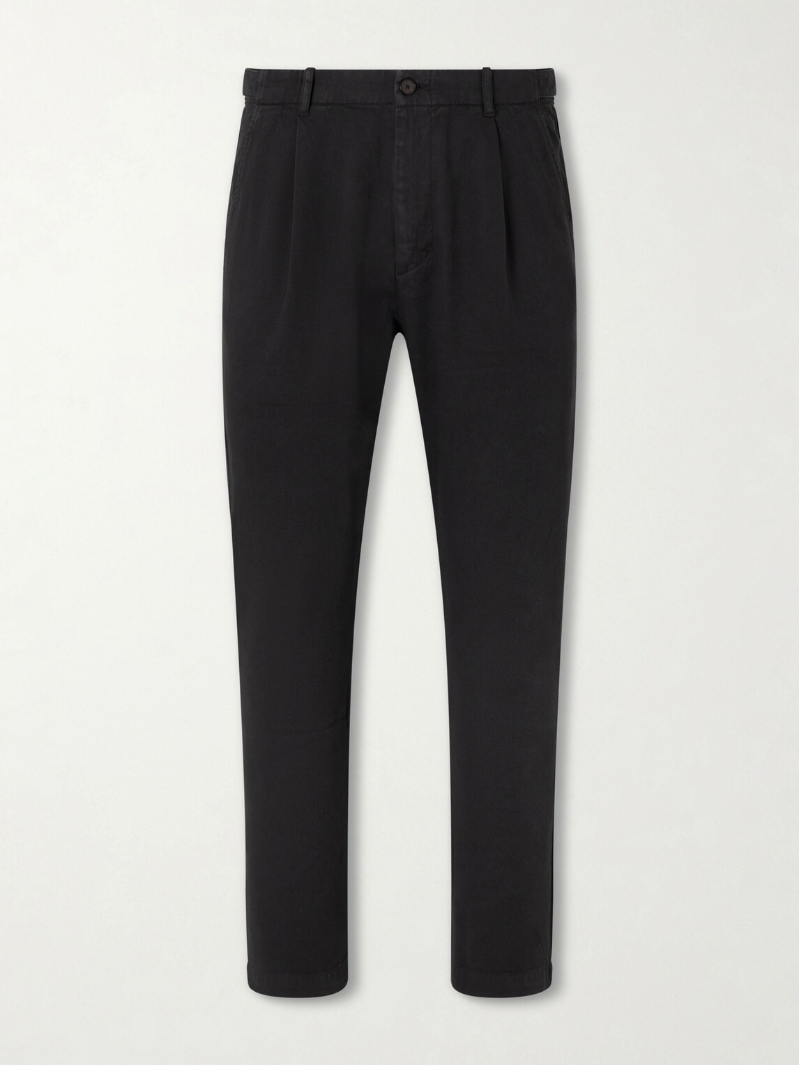 Mr P. - Daniel Tapered Pleated Cotton-Canvas Trousers - Gray