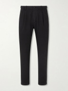 Mr P. - Daniel Tapered Pleated Cotton-Canvas Trousers - Gray