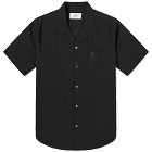 AMI Paris Men's Tonal Logo Camp Collar Shirt in Black