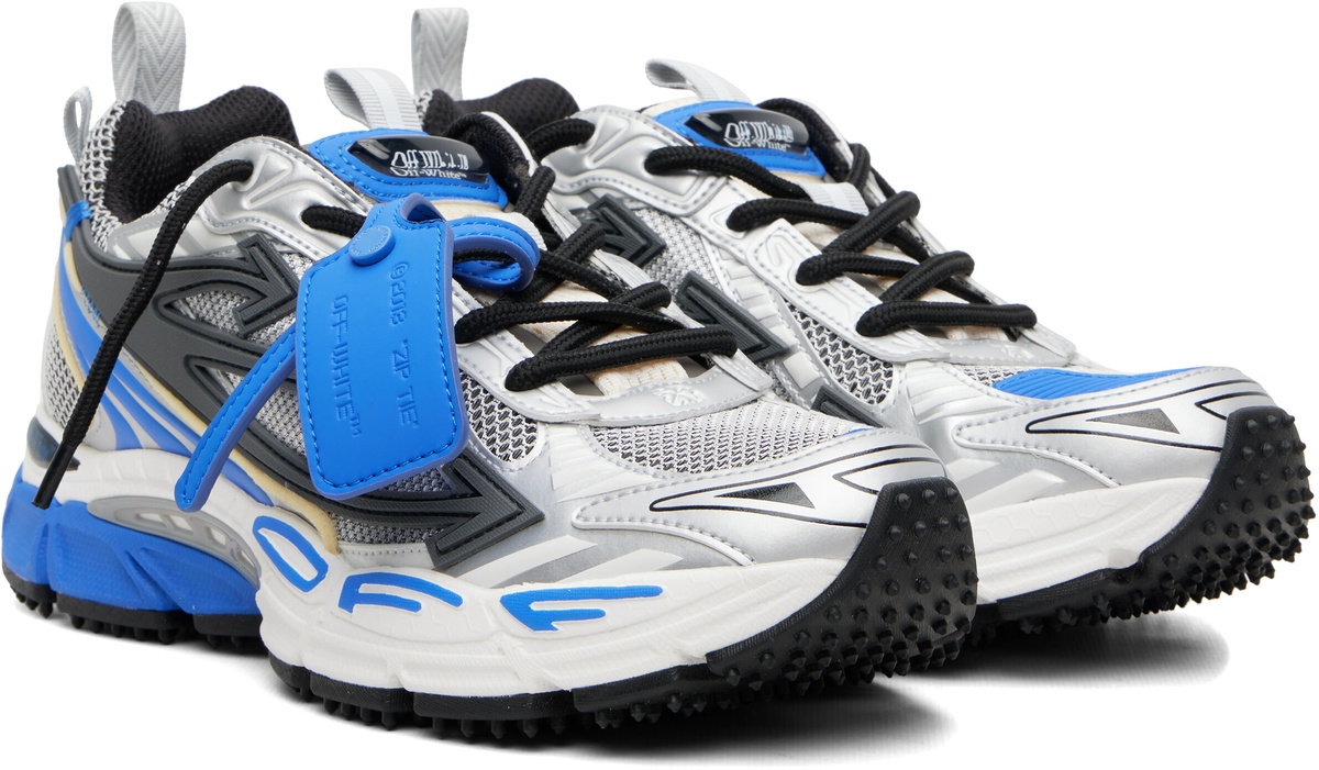 Off-White Silver & Blue OW 'Be Right Back' Sneakers