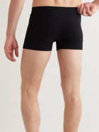 Hemen Biarritz - Albar Ribbed Organic Stretch-Cotton Boxer Briefs - Black