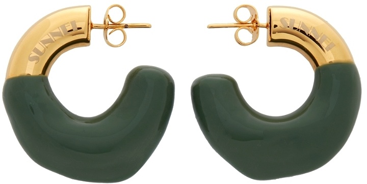 Photo: Sunnei Gold & Green Small Rubberized Earrings
