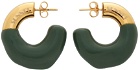 Sunnei Gold & Green Small Rubberized Earrings