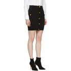 Pierre Balmain Black Button Miniskirt