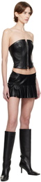 MISBHV Black School Faux-Leather Miniskirt