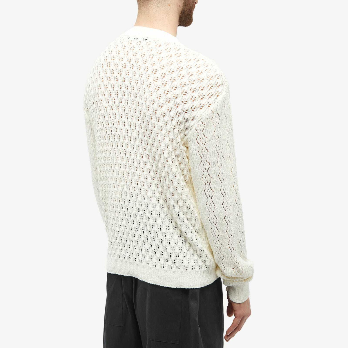 Andersson Bell Men's Flower Man Crew Sweatshirt in Ecru