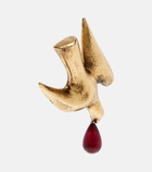 Saint Laurent Dove embellished drop earrings