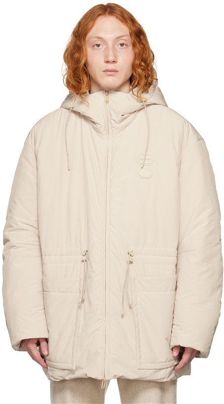 Photo: Off-White Beige Padded Drawstring Jacket