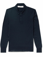 Orlebar Brown - Ebro Striped Merino Wool Polo Shirt - Blue