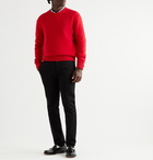 AMI PARIS - Logo-Embroidered Cashmere Sweater - Red