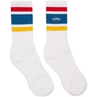 Noah NYC White 3-Stripe Socks