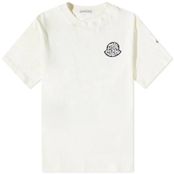 Photo: Moncler Men's Wave Logo T-Shirt in White