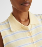 Varley Rue striped cotton-blend polo shirt
