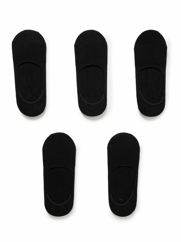Photo: Falke - Step Casual Five-Pack No-Show Cotton-Blend Socks - Black