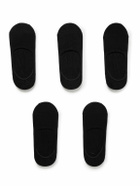 Falke - Step Casual Five-Pack No-Show Cotton-Blend Socks - Black
