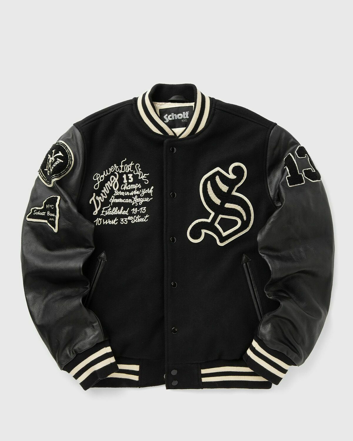 Schott NYC Herenjas, zwart (Anthic Black 90), S Schott NYC Herenjas, zwart (Anthic Black 90), S