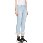 SJYP Blue Ripped Hem Jeans