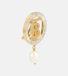 Burberry - TB gold-plated brass earrings with pearls