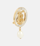 Burberry - TB gold-plated brass earrings with pearls