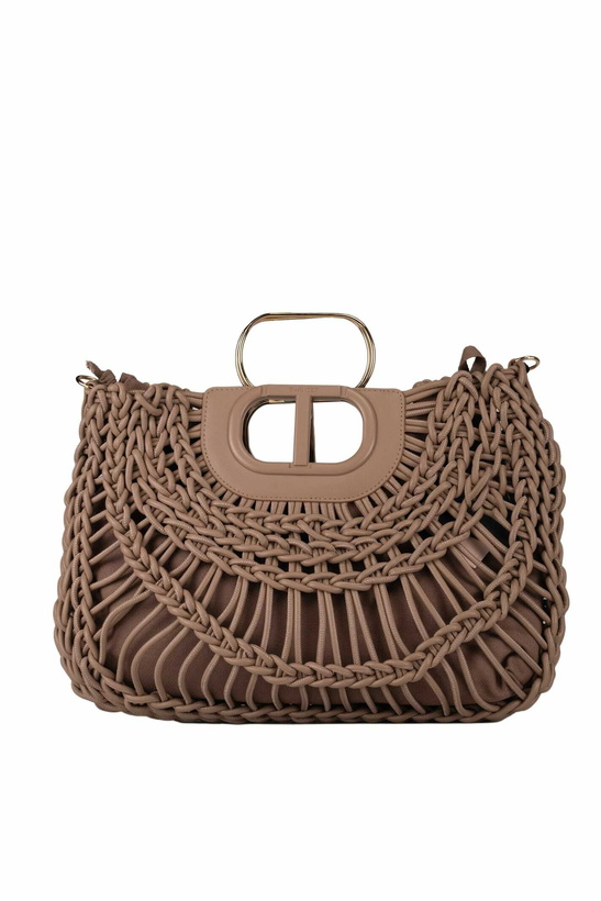 Photo: TwinSet Leather Effect Woven Bag