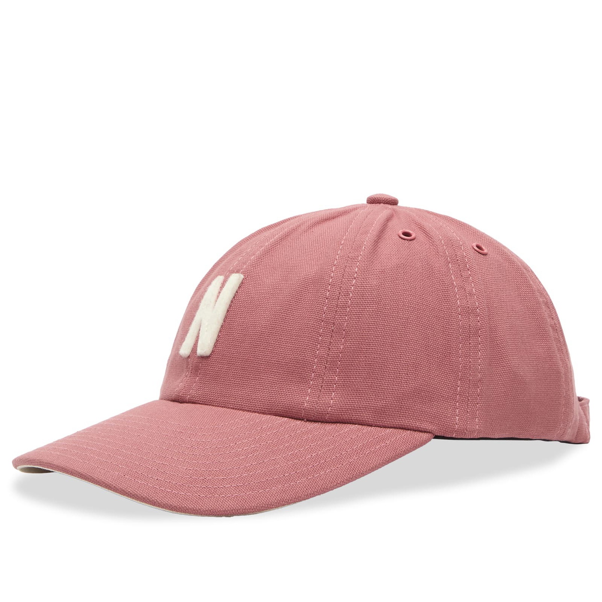 Norse Projects Men's Light Canvas Felt N 8 Panel Cap in Cowhide 