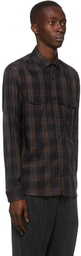 Z Zegna Brown & Blue Check Shirt