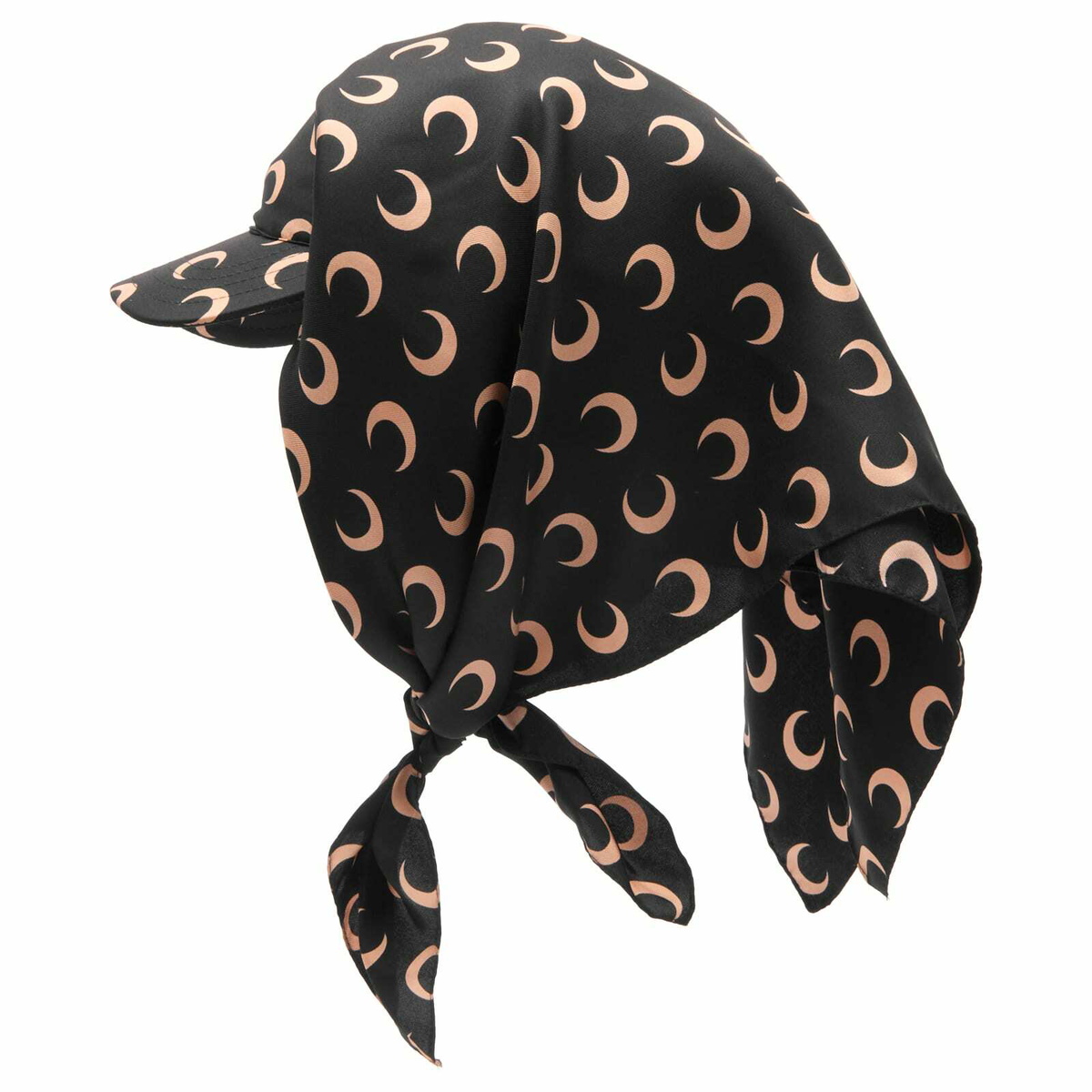 Marine Serre Women's Moon Silk Veiled Cap in Inverse Tan 