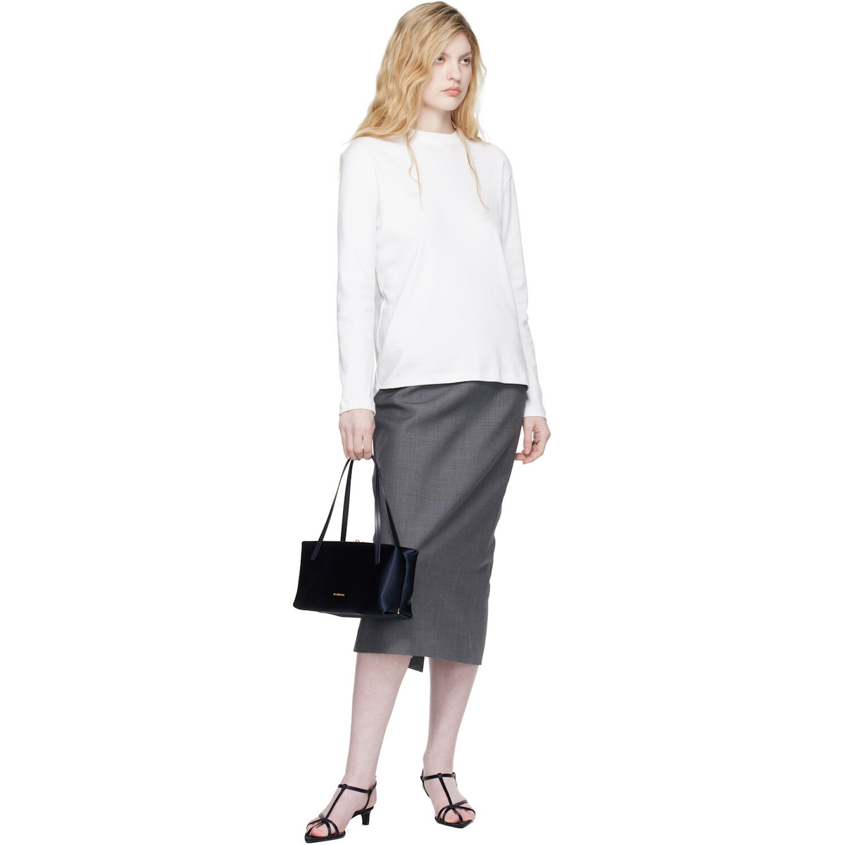 Jil Sander Navy Cage Low-Heel Sandals