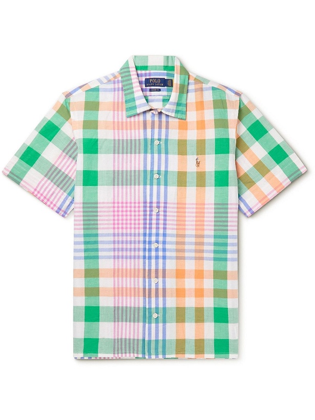 Photo: Polo Ralph Lauren - Logo-Embroidered Checked Linen and Cotton-Blend Shirt - Multi
