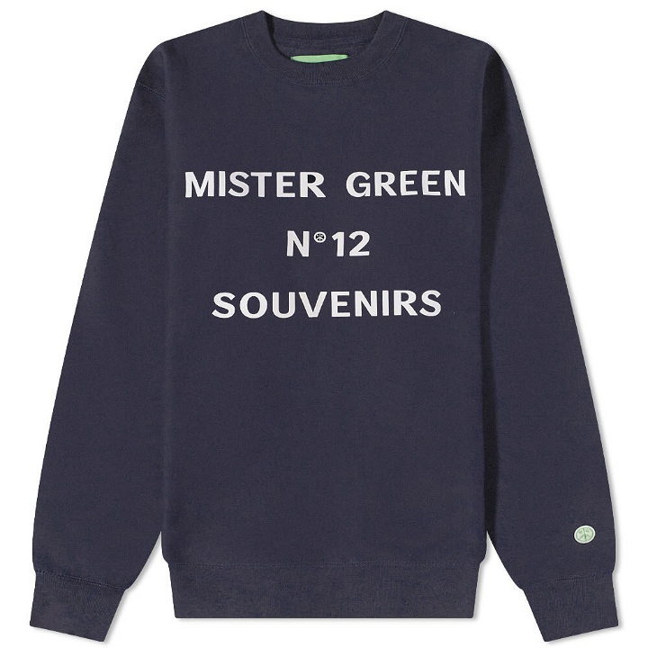 Photo: Mister Green Men's No. 12 Souvenirs Crew Sweat in Navy