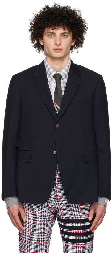 Photo: Thom Browne Navy Wool Blazer