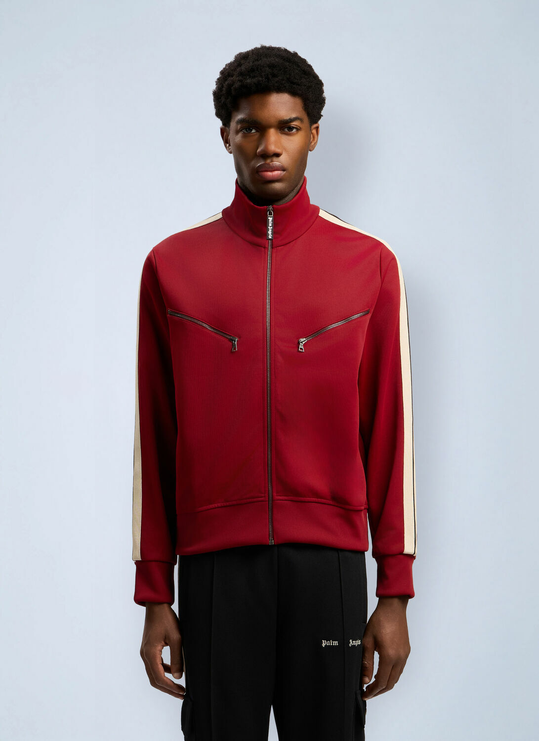 Palm Angels Curved Logo Zip-Up Track Jacket Palm Angels