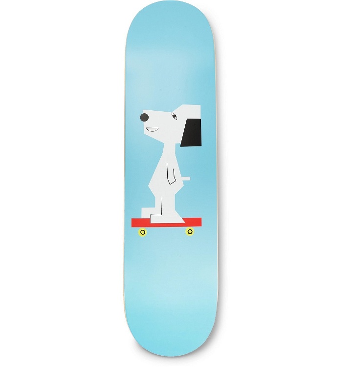 Photo: The SkateRoom - Peanuts by Nina Chanel Abney Printed Wooden Skateboard - Blue