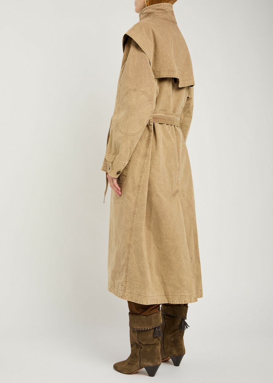 Isabel Marant étoile Michaela Belted Cotton Coat Light Brown