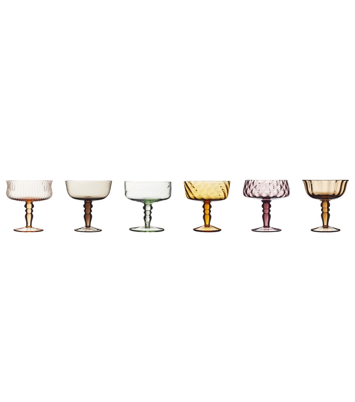 Photo: Bitossi Diseguale set of 6 champagne coupe glasses
