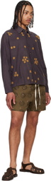 Kartik Research SSENSE Exclusive Brown Blockprint Kantha Shorts