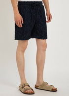 Raith Fausto Flocked-pattern Terry Shorts Navy
