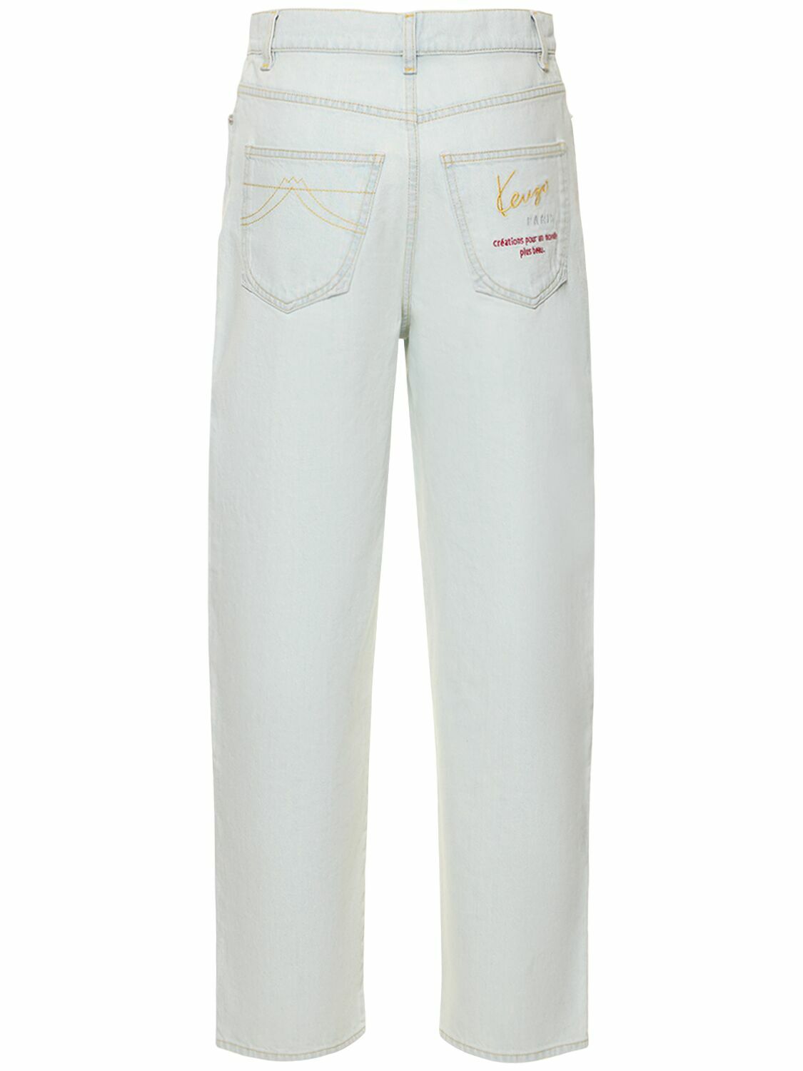 KENZO PARIS - Stone Bleached Cotton Denim Jeans Kenzo