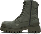 Balenciaga Green Combat Strike Boots