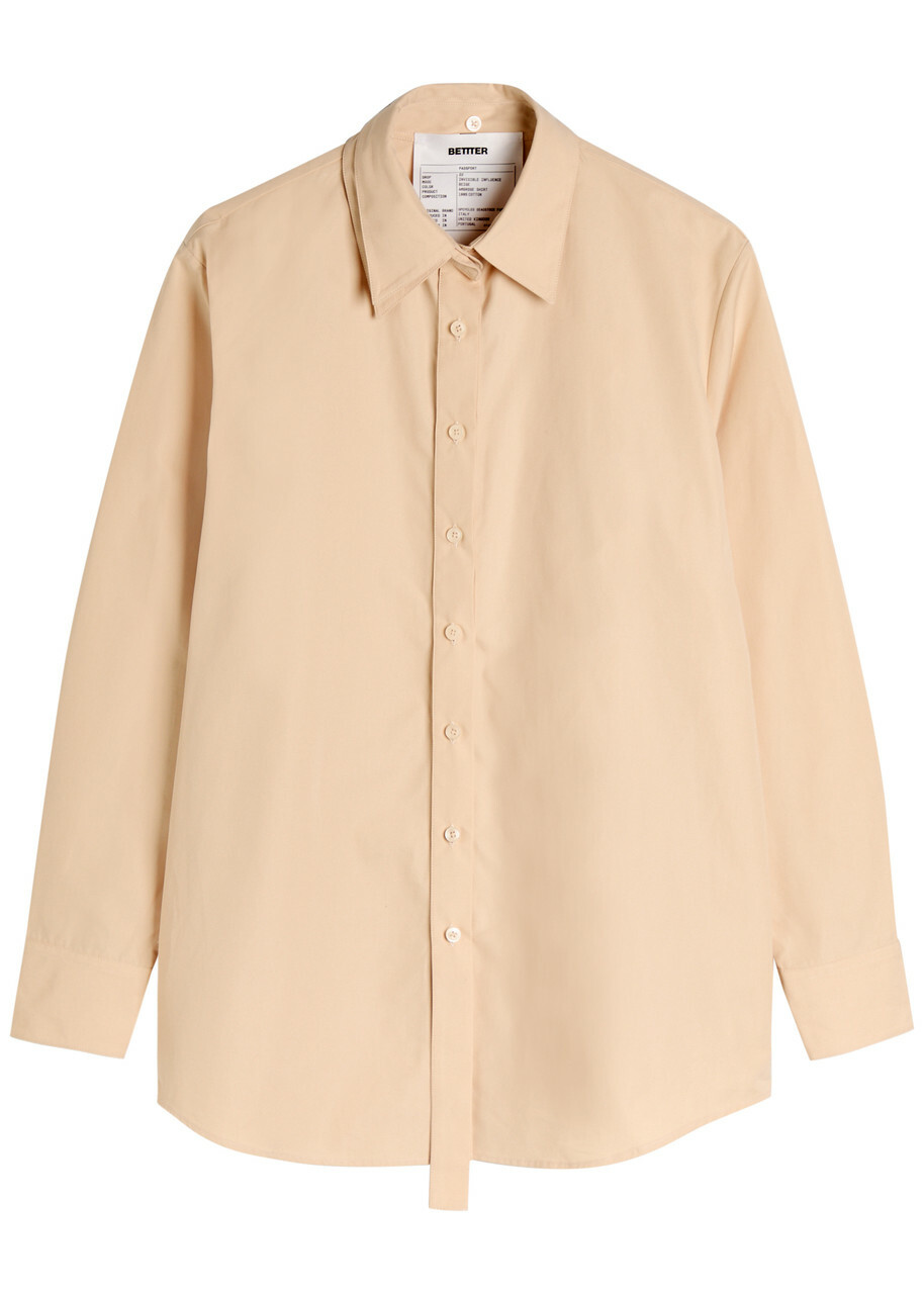 Bettter Ambrose Layered-effect Cotton-poplin Shirt Cream