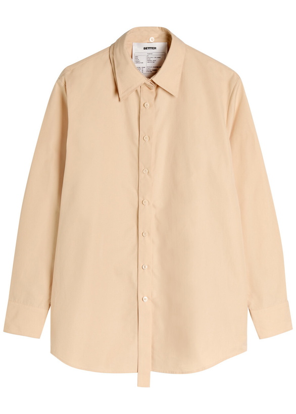 Photo: Bettter Ambrose Layered-effect Cotton-poplin Shirt Cream