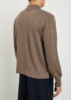 Officine Générale Merino Wool Polo Jumper Light Brown