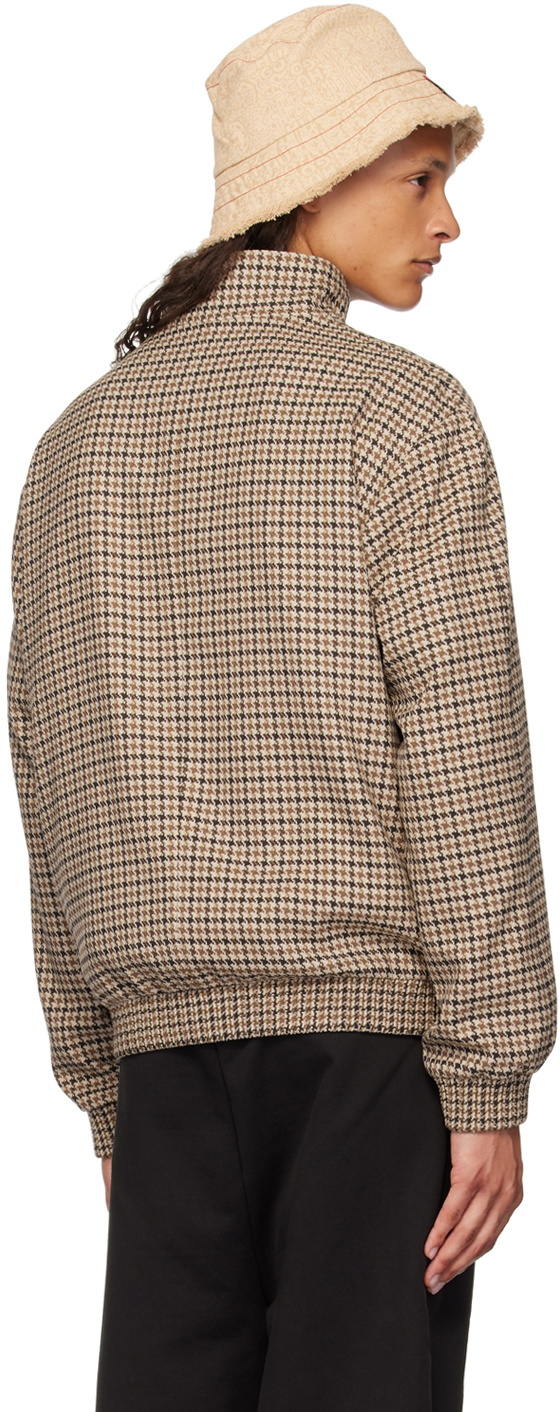 Hugo Brown Houndstooth Bomber Jacket