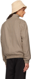 Hugo Brown Houndstooth Bomber Jacket