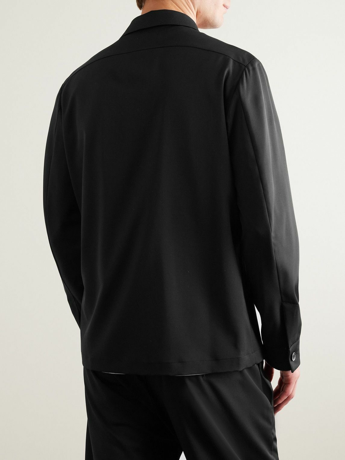 Barena - Cedrone Garment-Dyed Stretch-Wool Twill Overshirt - Black Barena