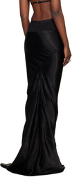 Rick Owens Black Temple Slim Long Coda Maxi Skirt